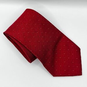 Oscar de la Renta Couture Mens Silk Tie Red Geometric Diamond Pattern Necktie